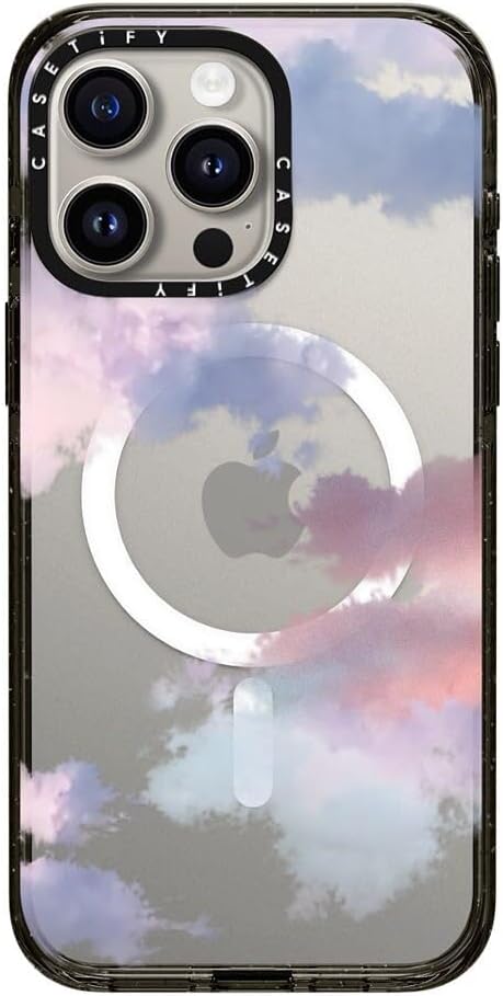 CASETiFY Impact iPhone 15 Pro Max Case [4X Military Grade Drop Tested / 8.2ft Drop Protection/Compatible with Magsafe] White/Black Colorblock - Clear Black