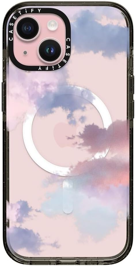 CASETiFY Impact iPhone 15 Pro Max Case [4X Military Grade Drop Tested / 8.2ft Drop Protection/Compatible with Magsafe] White/Black Colorblock - Clear Black