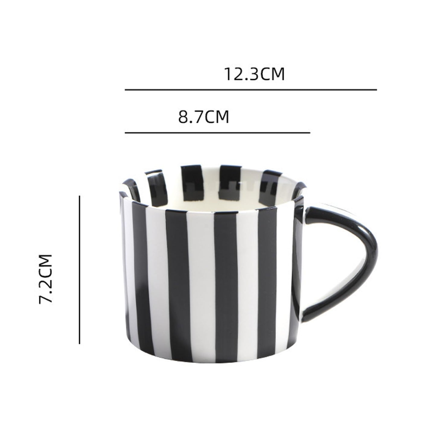 8 Oz Ceramic Coffee Mug Espresso Cups with Saucer Mug And Saucer Set Cup And Saucer Coffee Cups with Saucers Coffee Cups And Saucers,Black