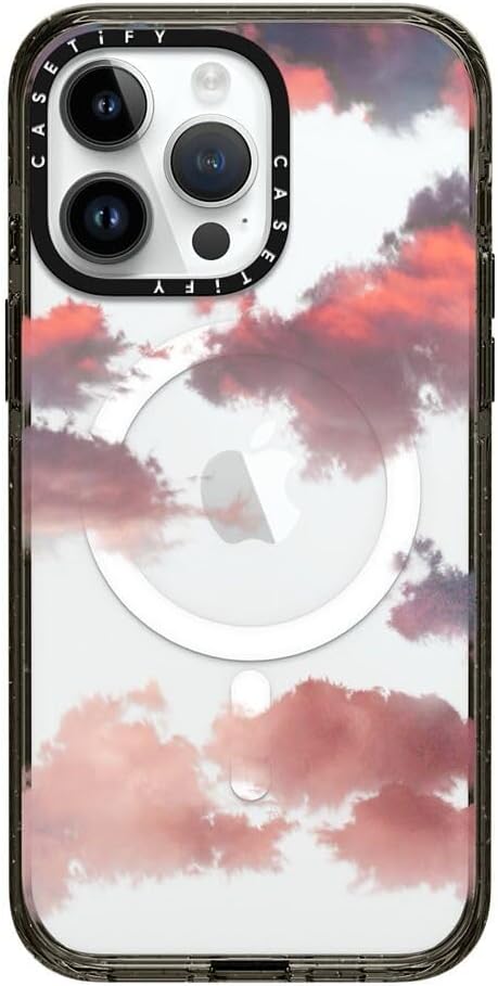 CASETiFY Impact iPhone 15 Pro Max Case [4X Military Grade Drop Tested / 8.2ft Drop Protection/Compatible with Magsafe] White/Black Colorblock - Clear Black