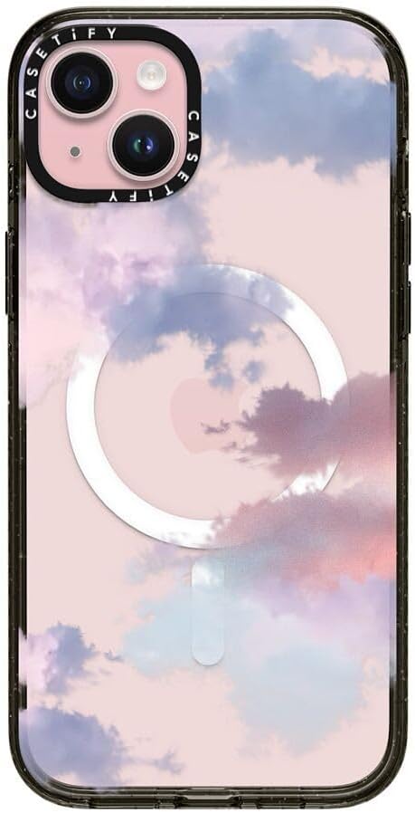 CASETiFY Impact iPhone 15 Pro Max Case [4X Military Grade Drop Tested / 8.2ft Drop Protection/Compatible with Magsafe] White/Black Colorblock - Clear Black