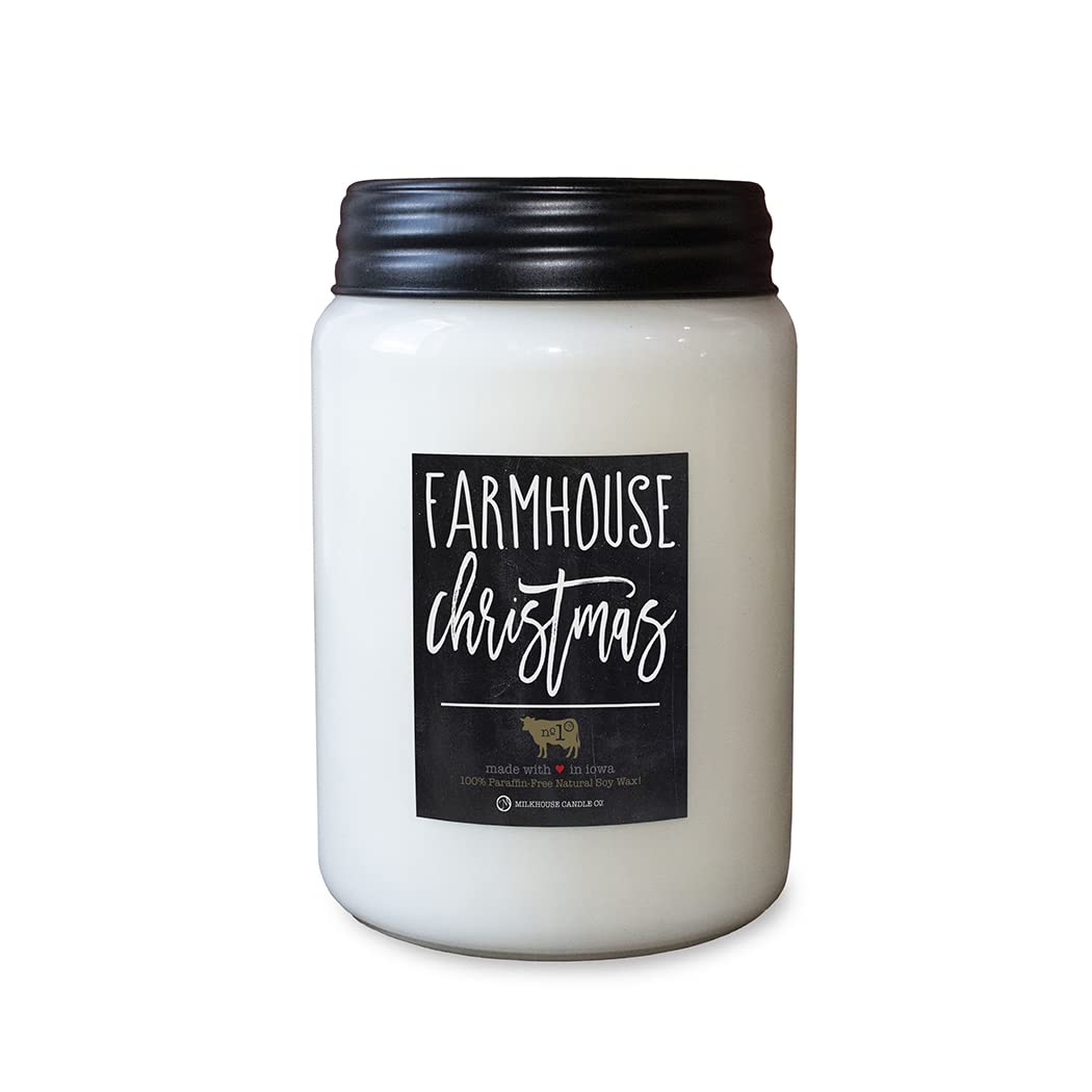 Milkhouse Candle Company - Balsam & Cedar - 26oz Beeswax and Soy Candles - Farmhouse Collection - 100% Natural, Paraffin Free, with Premium Fragrance Oil, Glass Jars with Lids