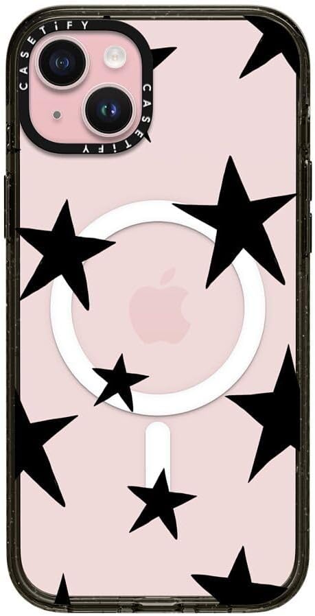 CASETiFY Impact iPhone 15 Pro Max Case [4X Military Grade Drop Tested / 8.2ft Drop Protection/Compatible with Magsafe] White/Black Colorblock - Clear Black