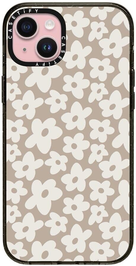 CASETiFY Impact iPhone 15 Pro Max Case [4X Military Grade Drop Tested / 8.2ft Drop Protection/Compatible with Magsafe] White/Black Colorblock - Clear Black