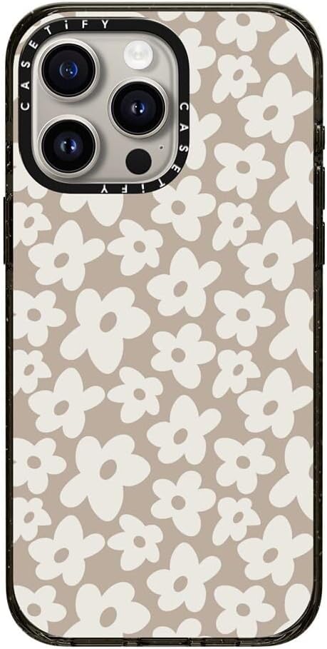 CASETiFY Impact iPhone 15 Pro Max Case [4X Military Grade Drop Tested / 8.2ft Drop Protection/Compatible with Magsafe] White/Black Colorblock - Clear Black