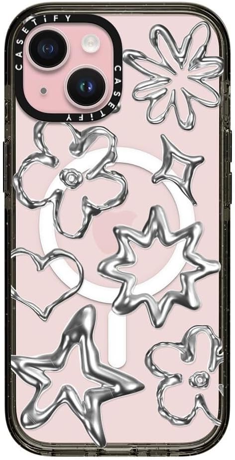 CASETiFY Impact iPhone 15 Pro Max Case [4X Military Grade Drop Tested / 8.2ft Drop Protection/Compatible with Magsafe] White/Black Colorblock - Clear Black