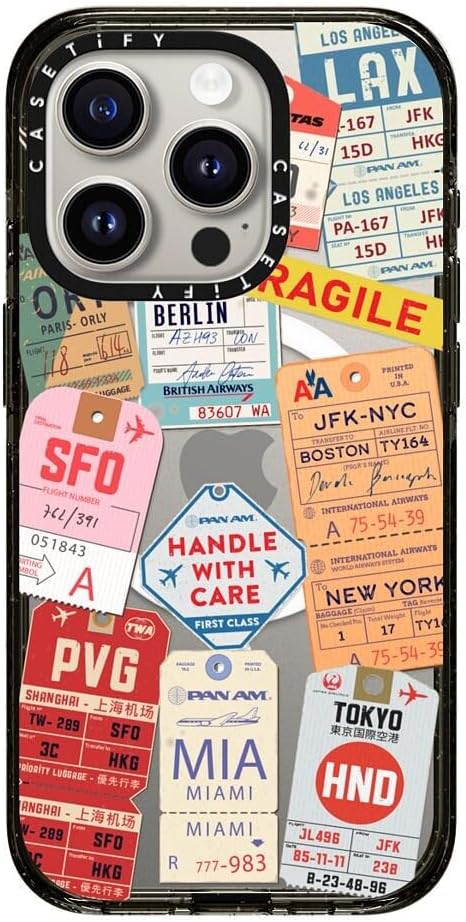 CASETiFY Impact iPhone 15 Pro Max Case [4X Military Grade Drop Tested / 8.2ft Drop Protection/Compatible with Magsafe] White/Black Colorblock - Clear Black