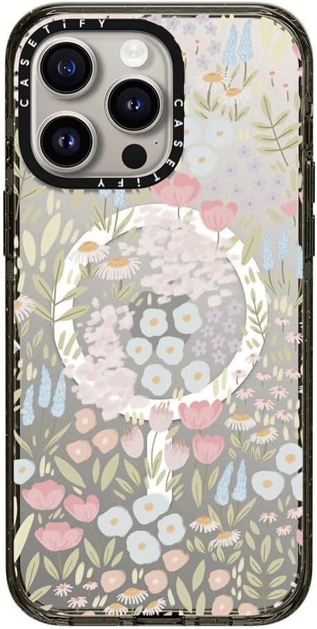 CASETiFY Impact iPhone 15 Pro Max Case [4X Military Grade Drop Tested / 8.2ft Drop Protection/Compatible with Magsafe] White/Black Colorblock - Clear Black