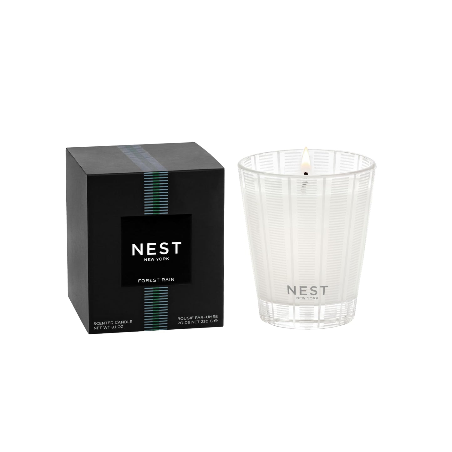 NEST New York Scented Classic Candle, Amber & Incense - 8.1 oz - Up to 60-Hour Burn Time - Reusable Glass Vessel