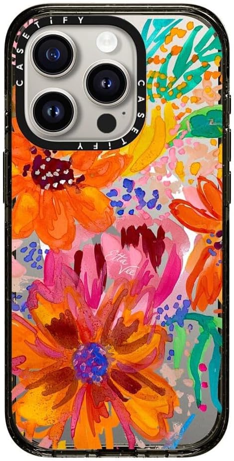 CASETiFY Impact iPhone 15 Pro Max Case [4X Military Grade Drop Tested / 8.2ft Drop Protection/Compatible with Magsafe] White/Black Colorblock - Clear Black