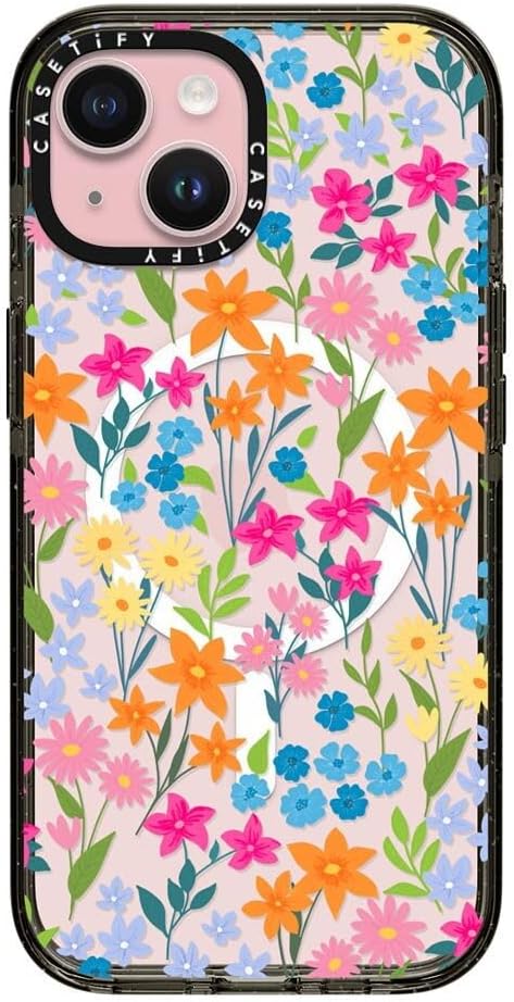 CASETiFY Impact iPhone 15 Pro Max Case [4X Military Grade Drop Tested / 8.2ft Drop Protection/Compatible with Magsafe] White/Black Colorblock - Clear Black