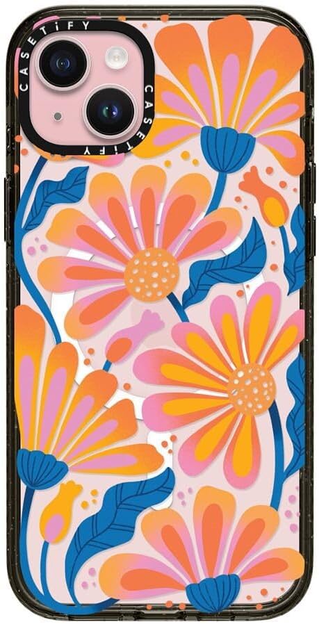 CASETiFY Impact iPhone 15 Pro Max Case [4X Military Grade Drop Tested / 8.2ft Drop Protection/Compatible with Magsafe] White/Black Colorblock - Clear Black