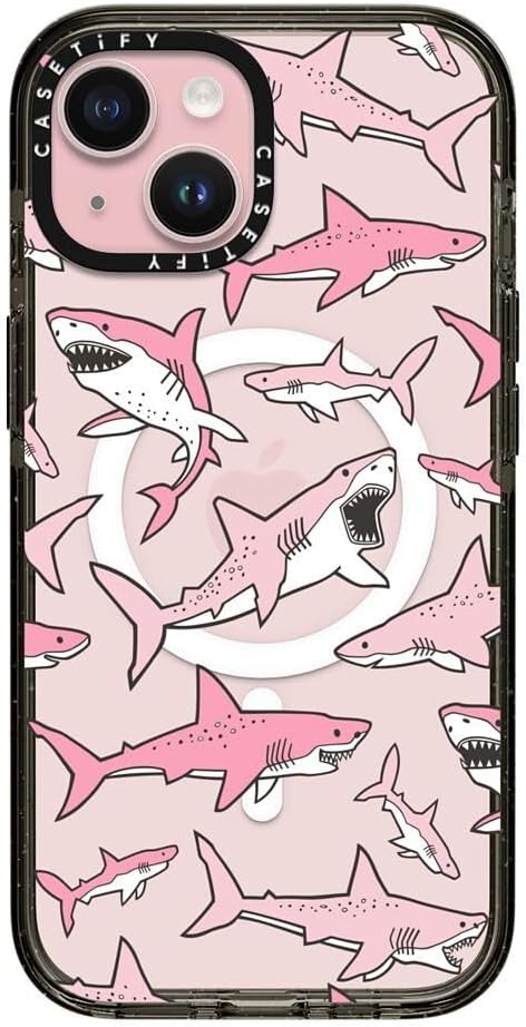 CASETiFY Impact iPhone 15 Pro Max Case [4X Military Grade Drop Tested / 8.2ft Drop Protection/Compatible with Magsafe] White/Black Colorblock - Clear Black