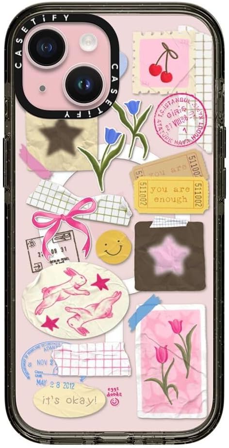 CASETiFY Impact iPhone 15 Pro Max Case [4X Military Grade Drop Tested / 8.2ft Drop Protection/Compatible with Magsafe] White/Black Colorblock - Clear Black