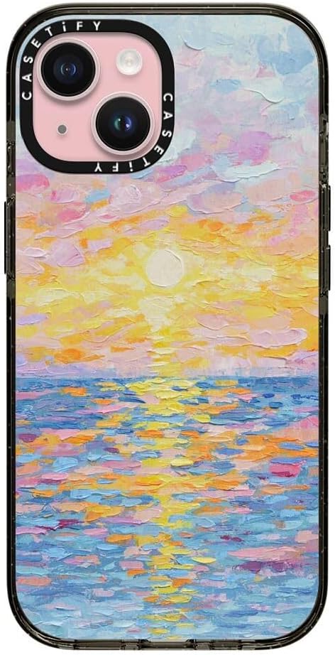 CASETiFY Impact iPhone 15 Pro Max Case [4X Military Grade Drop Tested / 8.2ft Drop Protection/Compatible with Magsafe] White/Black Colorblock - Clear Black