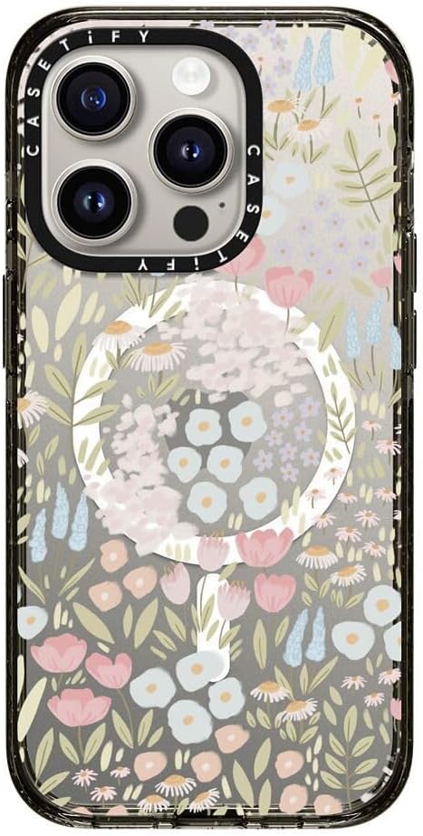 CASETiFY Impact iPhone 15 Pro Max Case [4X Military Grade Drop Tested / 8.2ft Drop Protection/Compatible with Magsafe] White/Black Colorblock - Clear Black