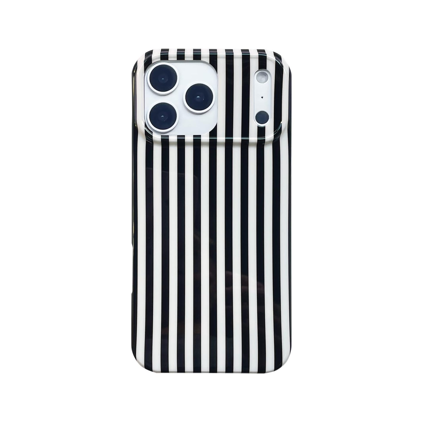 Cute Striped Phone Case Compatible with iPhone 14/13 6.1",Aesthetic Trendy Retro Stripe Pattern Chic Pretty Stylish Protective Girls Women Cover for iPhone 14/13-Black White