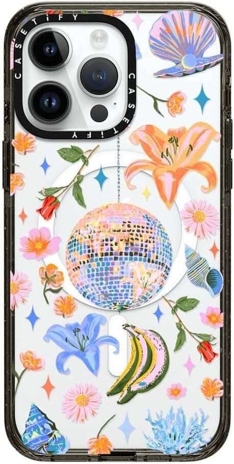 CASETiFY Impact iPhone 15 Pro Max Case [4X Military Grade Drop Tested / 8.2ft Drop Protection/Compatible with Magsafe] White/Black Colorblock - Clear Black