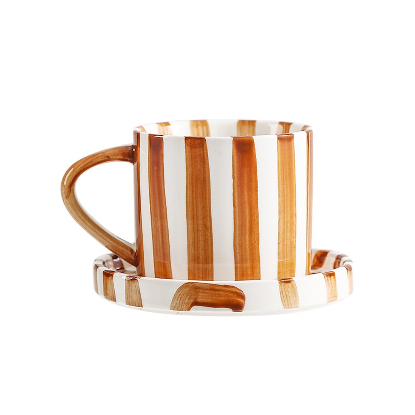 8 Oz Ceramic Coffee Mug Espresso Cups with Saucer Mug And Saucer Set Cup And Saucer Coffee Cups with Saucers Coffee Cups And Saucers,Black