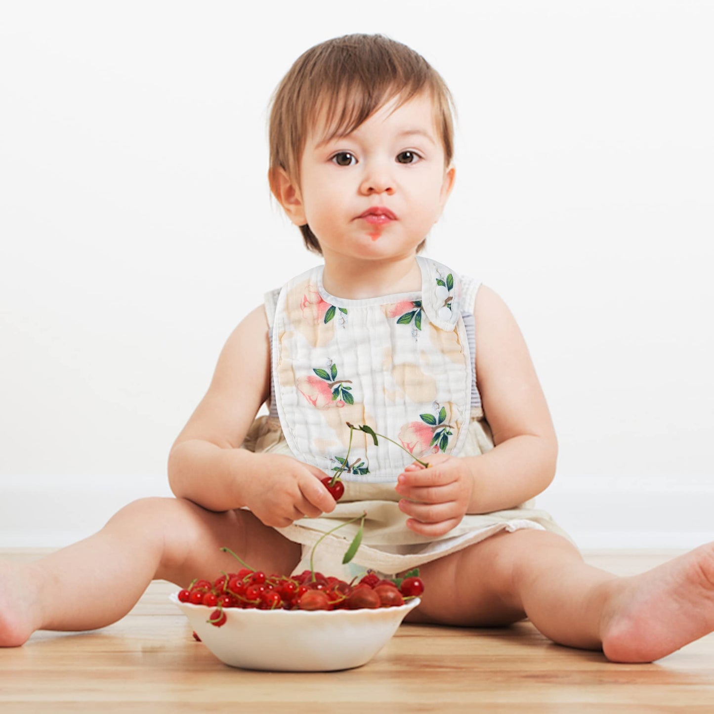 Zainpe 6Pcs Snap Muslin Cotton Bibs for Baby Love Heart Milk Letter Pattern Bib with 6 Absorbent Soft Layers, Machine Washable Burp Cloths for Infants Newborns Toddlers Drooling Feeding and Teething