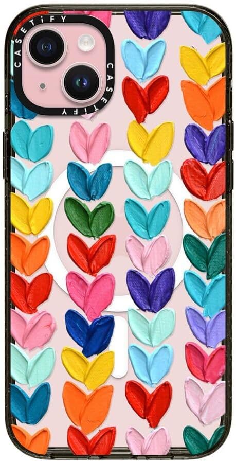 CASETiFY Impact iPhone 15 Pro Max Case [4X Military Grade Drop Tested / 8.2ft Drop Protection/Compatible with Magsafe] White/Black Colorblock - Clear Black