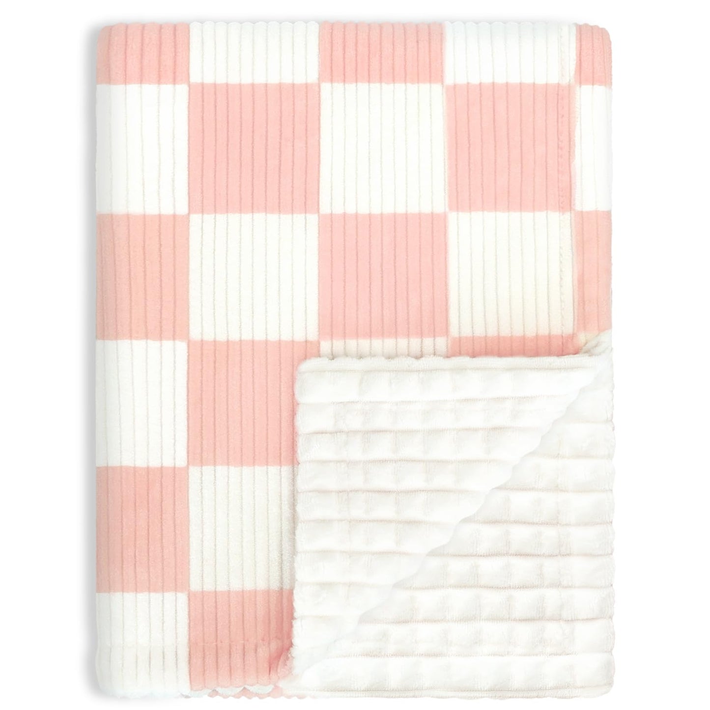 HOMRITAR Black and White Baby Blanket for Boys Ultra Soft Warm Lightweight Toddler Blanket with High Contrast Checkered, 3D Double Layer Fleece for Newborn Visual Touch Sensory 30x40 Inch