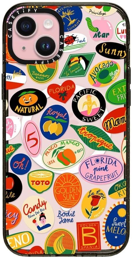 CASETiFY Impact iPhone 15 Pro Max Case [4X Military Grade Drop Tested / 8.2ft Drop Protection/Compatible with Magsafe] White/Black Colorblock - Clear Black