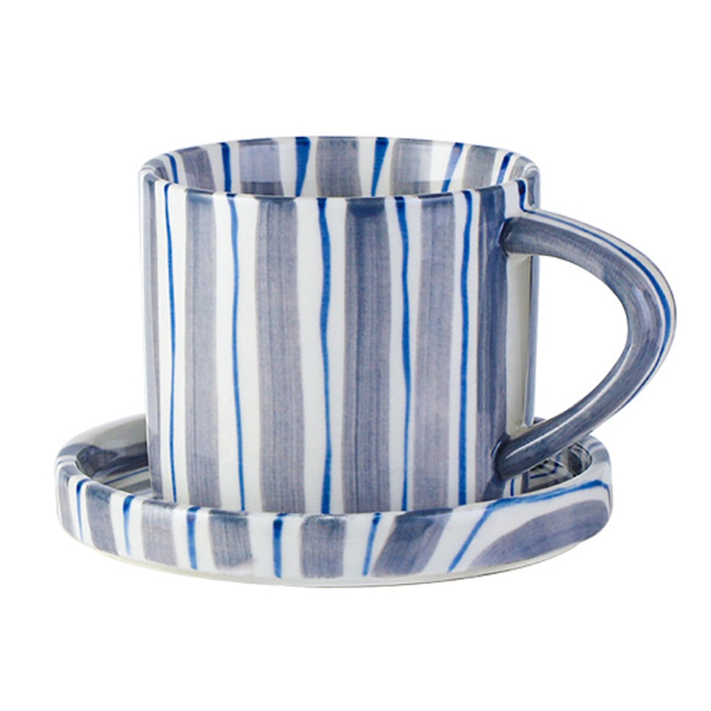 8 Oz Ceramic Coffee Mug Espresso Cups with Saucer Mug And Saucer Set Cup And Saucer Coffee Cups with Saucers Coffee Cups And Saucers,Black