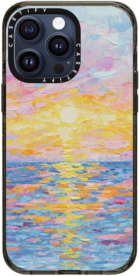 CASETiFY Impact iPhone 15 Pro Max Case [4X Military Grade Drop Tested / 8.2ft Drop Protection/Compatible with Magsafe] White/Black Colorblock - Clear Black