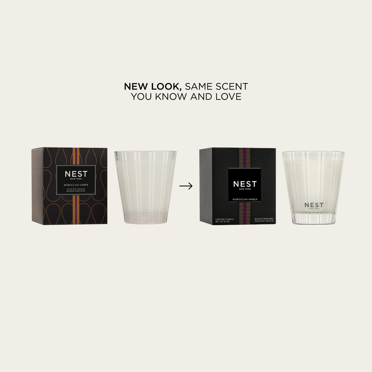 NEST New York Scented Classic Candle, Amber & Incense - 8.1 oz - Up to 60-Hour Burn Time - Reusable Glass Vessel