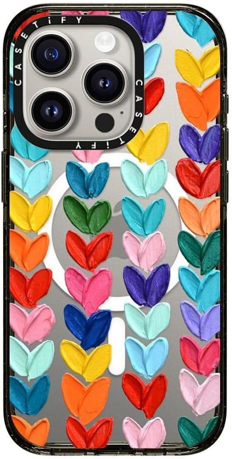 CASETiFY Impact iPhone 15 Pro Max Case [4X Military Grade Drop Tested / 8.2ft Drop Protection/Compatible with Magsafe] White/Black Colorblock - Clear Black