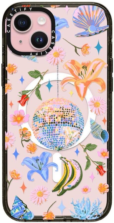 CASETiFY Impact iPhone 15 Pro Max Case [4X Military Grade Drop Tested / 8.2ft Drop Protection/Compatible with Magsafe] White/Black Colorblock - Clear Black