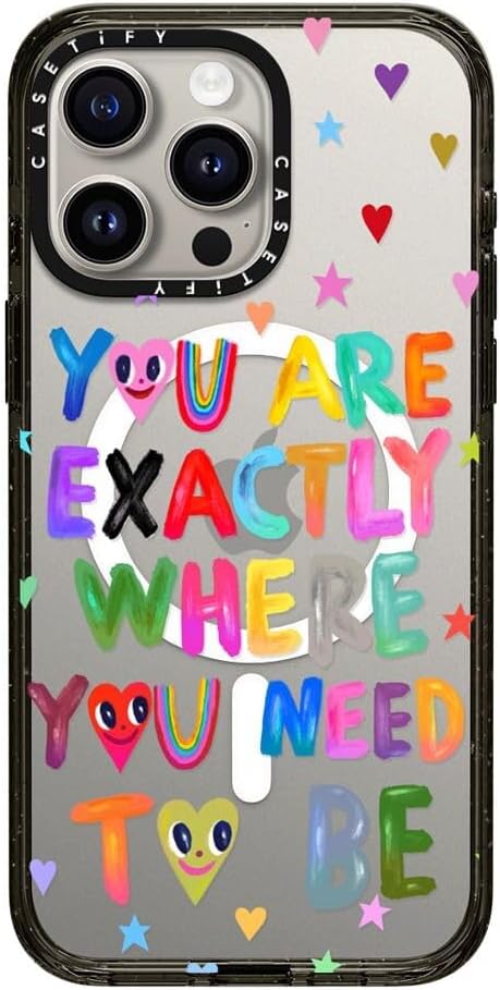 CASETiFY Impact iPhone 15 Pro Max Case [4X Military Grade Drop Tested / 8.2ft Drop Protection/Compatible with Magsafe] White/Black Colorblock - Clear Black