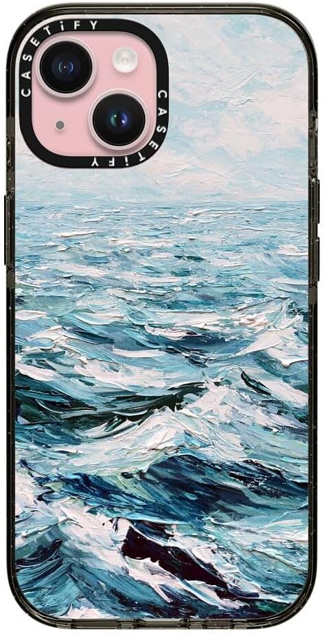 CASETiFY Impact iPhone 15 Pro Max Case [4X Military Grade Drop Tested / 8.2ft Drop Protection/Compatible with Magsafe] White/Black Colorblock - Clear Black