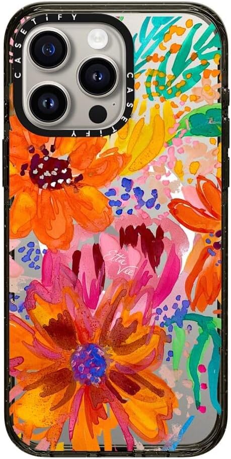 CASETiFY Impact iPhone 15 Pro Max Case [4X Military Grade Drop Tested / 8.2ft Drop Protection/Compatible with Magsafe] White/Black Colorblock - Clear Black