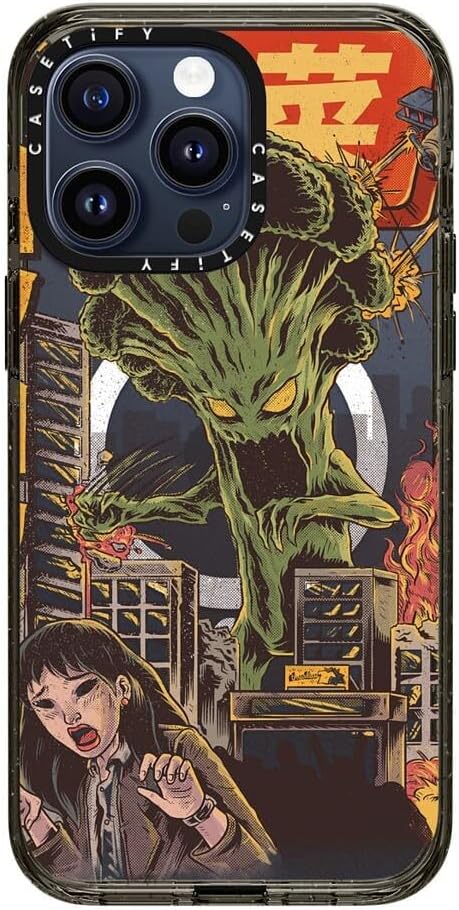 CASETiFY Impact iPhone 15 Pro Max Case [4X Military Grade Drop Tested / 8.2ft Drop Protection/Compatible with Magsafe] White/Black Colorblock - Clear Black