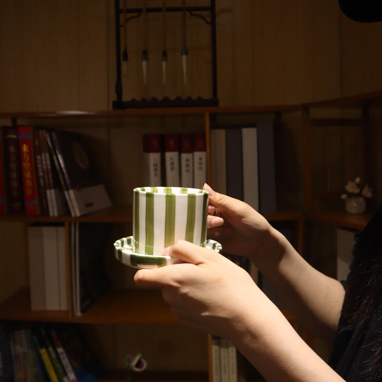 8 Oz Ceramic Coffee Mug Espresso Cups with Saucer Mug And Saucer Set Cup And Saucer Coffee Cups with Saucers Coffee Cups And Saucers,Black