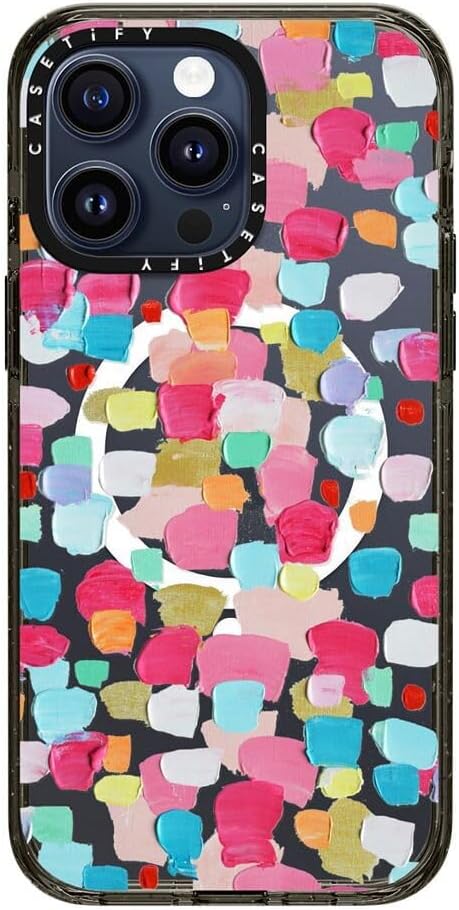 CASETiFY Impact iPhone 15 Pro Max Case [4X Military Grade Drop Tested / 8.2ft Drop Protection/Compatible with Magsafe] White/Black Colorblock - Clear Black