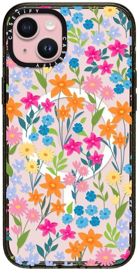 CASETiFY Impact iPhone 15 Pro Max Case [4X Military Grade Drop Tested / 8.2ft Drop Protection/Compatible with Magsafe] White/Black Colorblock - Clear Black