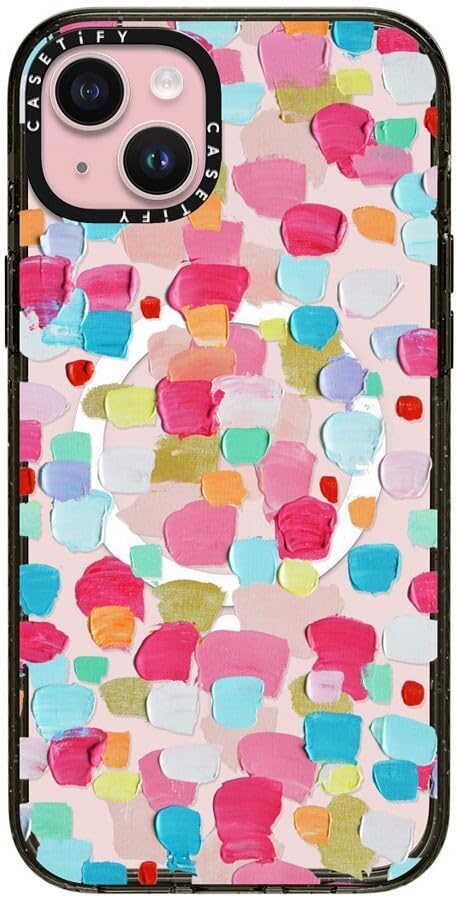 CASETiFY Impact iPhone 15 Pro Max Case [4X Military Grade Drop Tested / 8.2ft Drop Protection/Compatible with Magsafe] White/Black Colorblock - Clear Black