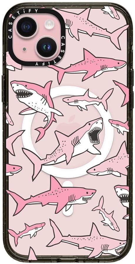 CASETiFY Impact iPhone 15 Pro Max Case [4X Military Grade Drop Tested / 8.2ft Drop Protection/Compatible with Magsafe] White/Black Colorblock - Clear Black