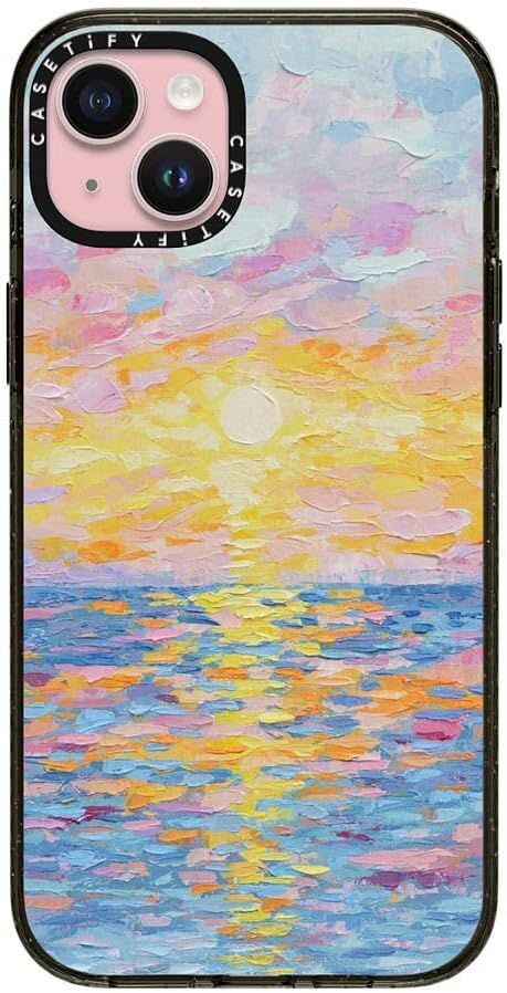 CASETiFY Impact iPhone 15 Pro Max Case [4X Military Grade Drop Tested / 8.2ft Drop Protection/Compatible with Magsafe] White/Black Colorblock - Clear Black