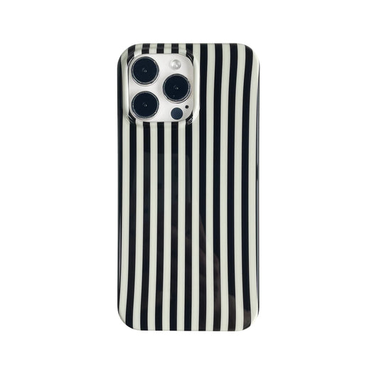 Cute Striped Phone Case Compatible with iPhone 14/13 6.1",Aesthetic Trendy Retro Stripe Pattern Chic Pretty Stylish Protective Girls Women Cover for iPhone 14/13-Black White