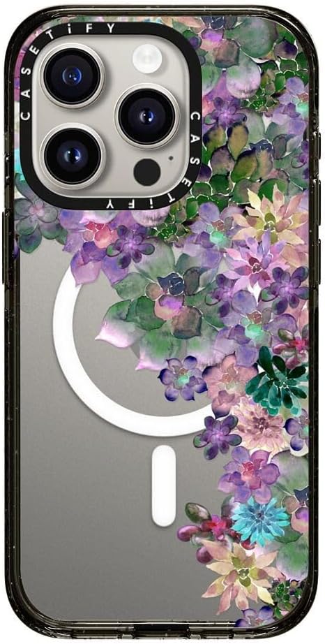 CASETiFY Impact iPhone 15 Pro Max Case [4X Military Grade Drop Tested / 8.2ft Drop Protection/Compatible with Magsafe] White/Black Colorblock - Clear Black