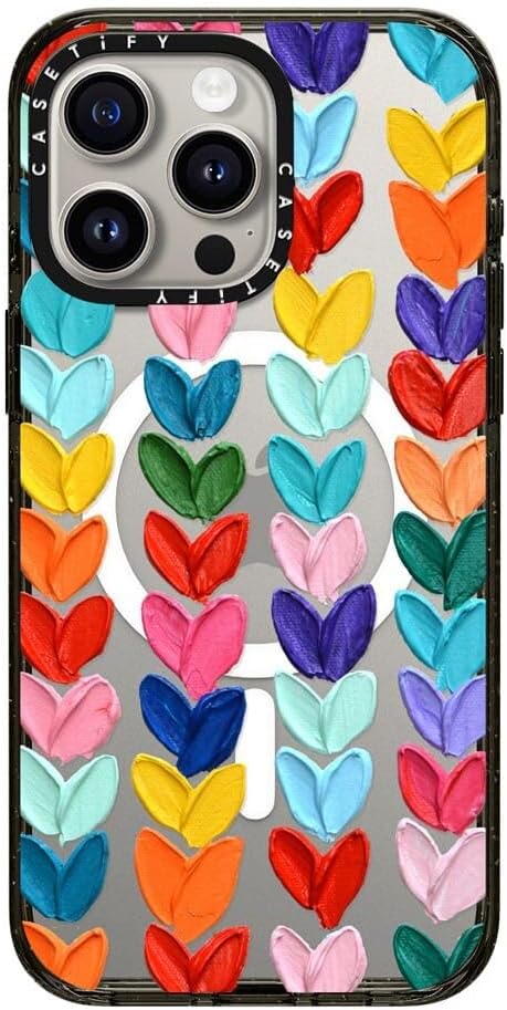 CASETiFY Impact iPhone 15 Pro Max Case [4X Military Grade Drop Tested / 8.2ft Drop Protection/Compatible with Magsafe] White/Black Colorblock - Clear Black