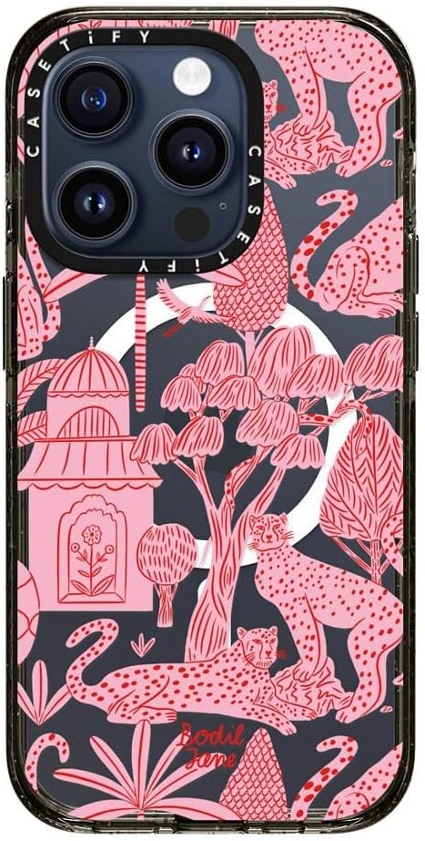 CASETiFY Impact iPhone 15 Pro Max Case [4X Military Grade Drop Tested / 8.2ft Drop Protection/Compatible with Magsafe] White/Black Colorblock - Clear Black