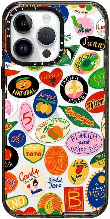 CASETiFY Impact iPhone 15 Pro Max Case [4X Military Grade Drop Tested / 8.2ft Drop Protection/Compatible with Magsafe] White/Black Colorblock - Clear Black