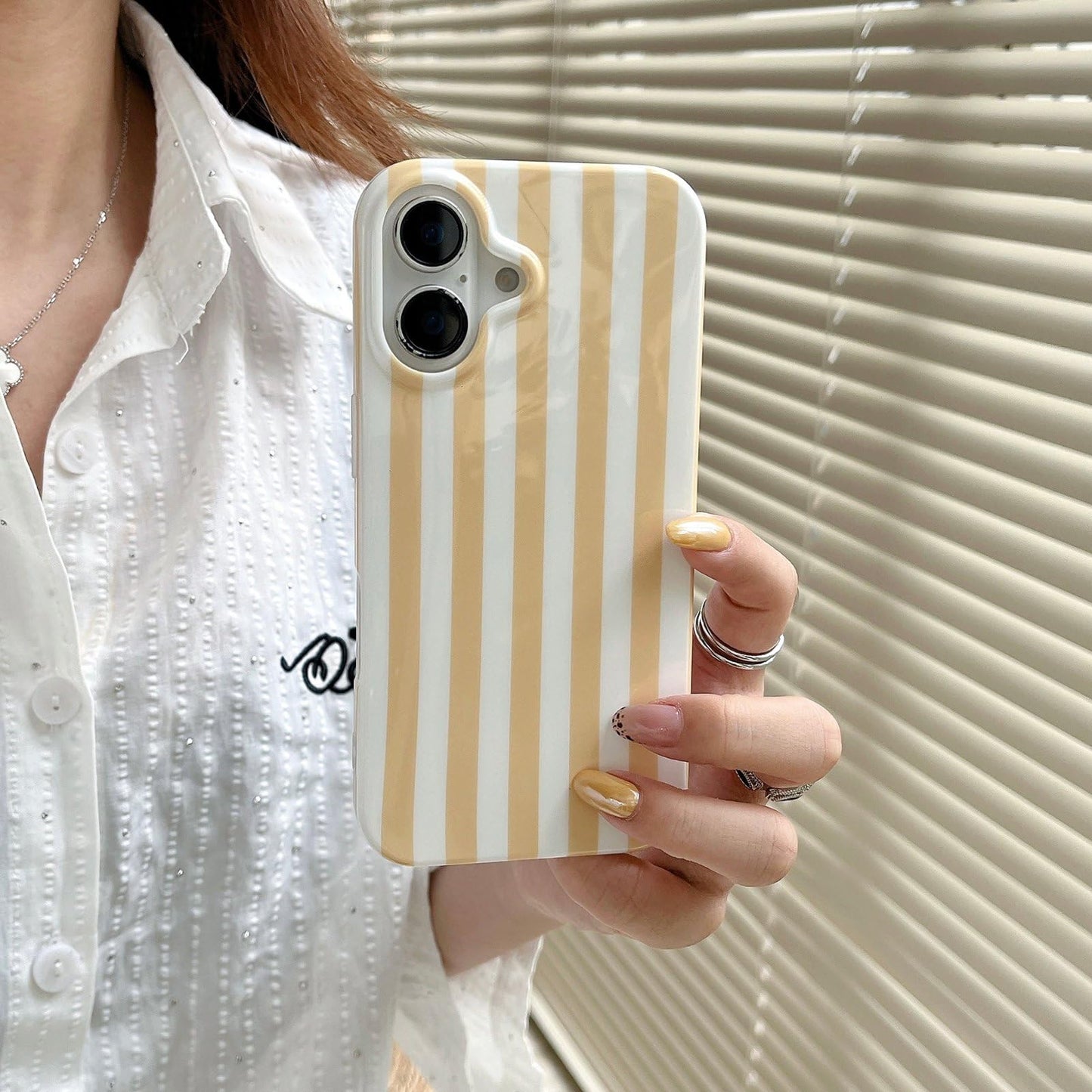Cute Striped Phone Case Compatible with iPhone 14/13 6.1",Aesthetic Trendy Retro Stripe Pattern Chic Pretty Stylish Protective Girls Women Cover for iPhone 14/13-Black White