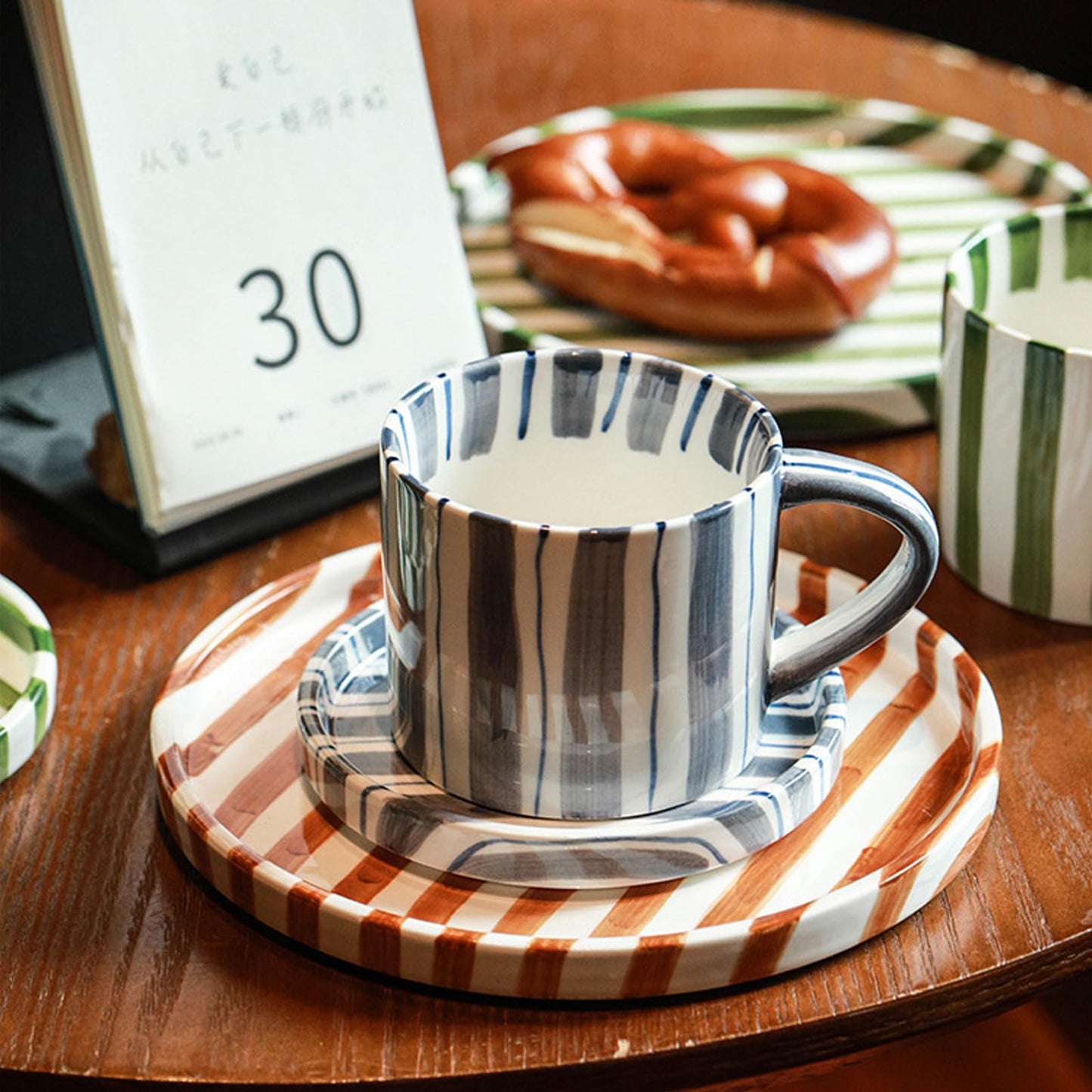 8 Oz Ceramic Coffee Mug Espresso Cups with Saucer Mug And Saucer Set Cup And Saucer Coffee Cups with Saucers Coffee Cups And Saucers,Black