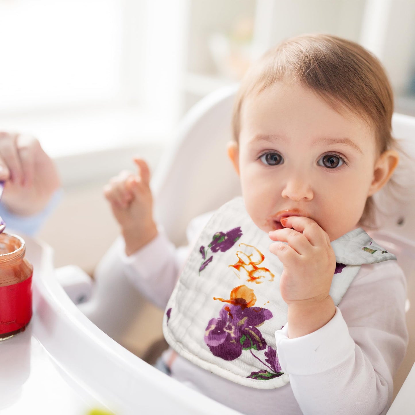 Zainpe 6Pcs Snap Muslin Cotton Bibs for Baby Love Heart Milk Letter Pattern Bib with 6 Absorbent Soft Layers, Machine Washable Burp Cloths for Infants Newborns Toddlers Drooling Feeding and Teething